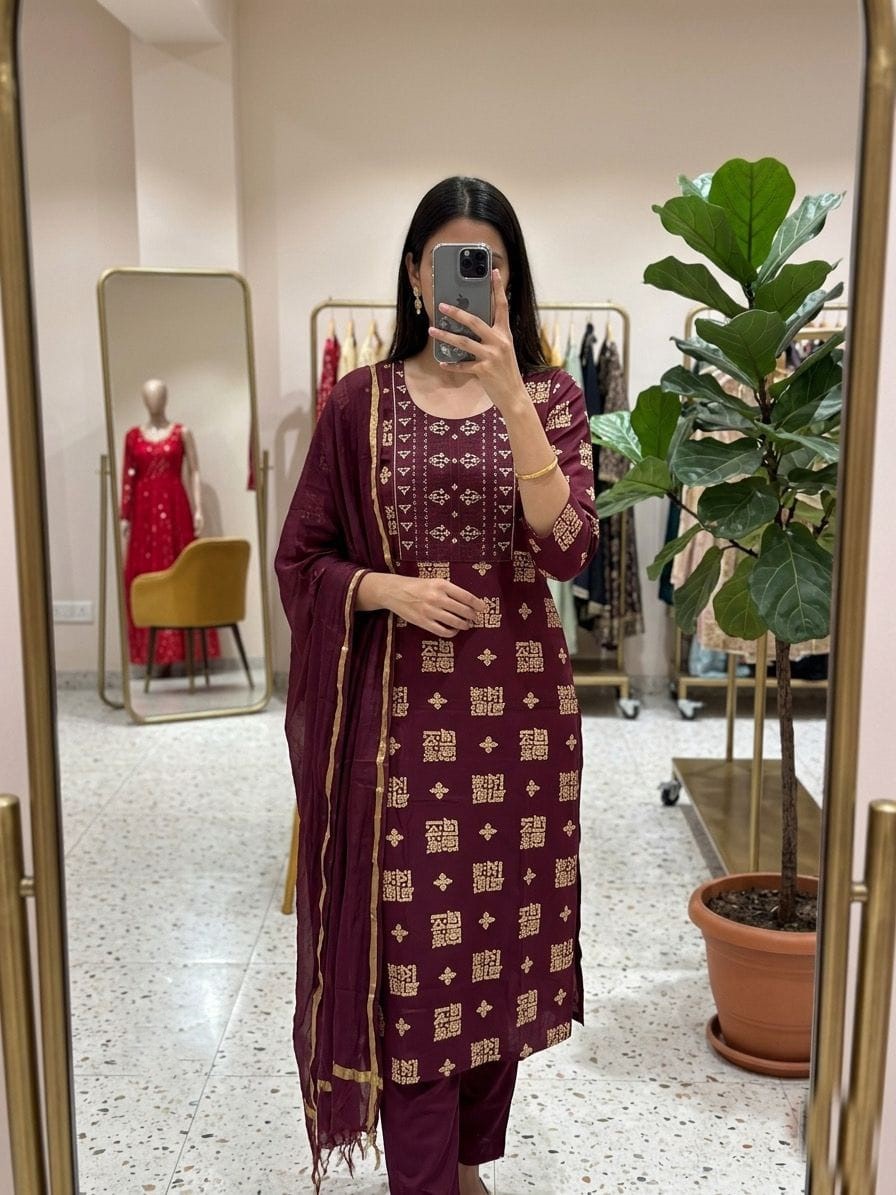 Mustard Yellow Traditional Straight Salwar Set